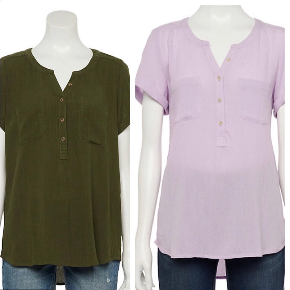 Sonoma-Women’s High low-casual textured top.